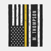 Personalisierte Dispatcher-Flag-Goldlinie Fleecedecke (Vorderseite)