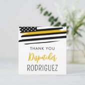 Personalisierte Dispatcher Thin Gold Linie Vielen Dankeskarte (Stehend Vorderseite)