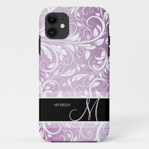 Personalisierte Distel-lila u. weißer Blumendamas Case-Mate iPhone Hülle