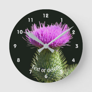 Personalisierte Distelblume Runde Wanduhr