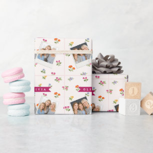 Personalisierte Ditsy Blumen Cottagecore Wildblume Geschenkpapier