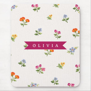 Personalisierte Ditsy Blumen Cottagecore Wildblume Mousepad