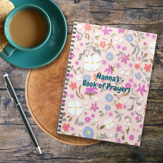 Personalisierte Ditsy-Blumen-Röte Notizblock