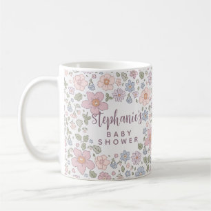 Personalisierte Ditsy Floral Baby Dusche Tasse