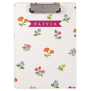 Personalisierte Ditsy Floral Cottagecore Wildblume Klemmbrett