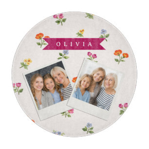 Personalisierte Ditsy Floral Cottagecore Wildblume Schneidebrett