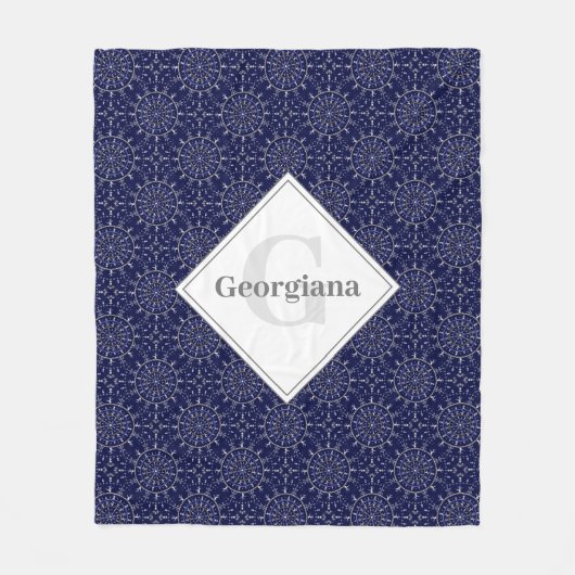 Personalisierte Ditsy Winter Snow Angels Snowmen T Fleecedecke (Vorderseite)