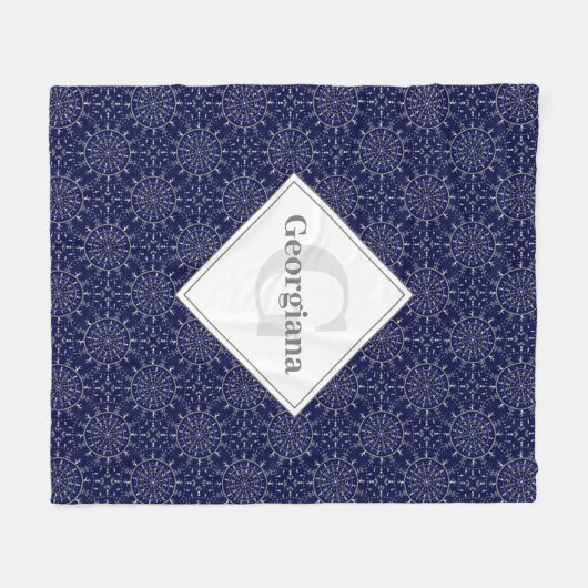 Personalisierte Ditsy Winter Snow Angels Snowmen T Fleecedecke (Vorderseite (Horizontal))