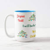 Personalisierte Diverse Frohe Weihnachtswünsche & Zweifarbige Tasse (Links)