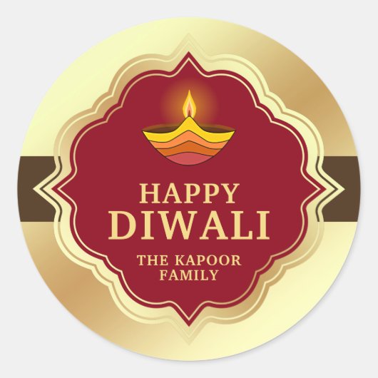 Personalisierte Diwali-Aufkleber Runder Aufkleber (Vorderseite)