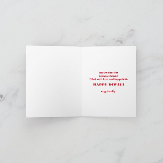 personalisierte Diwali-Grußkarte Karte (Innenseite)