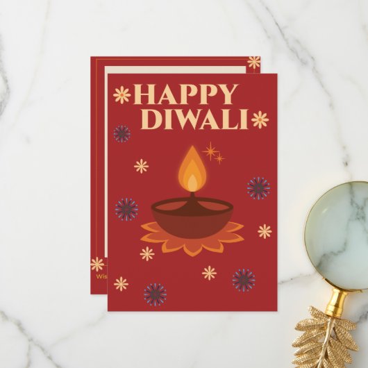 Personalisierte Diwali-Karte Dankeskarte (Vorderseite/Rückseite Beispiel)