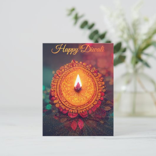 Personalisierte Diwali Postkarte (Stehend Vorderseite)