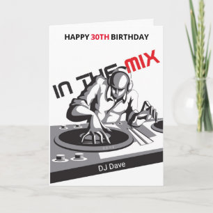 Personalisierte DJ In The Mix Geburtstagskarte Karte