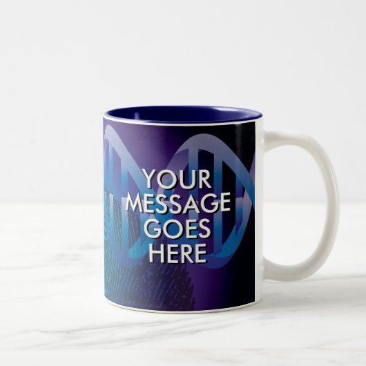 Personalisierte DNA Blue Science Zweifarbige Tasse (Rechts)