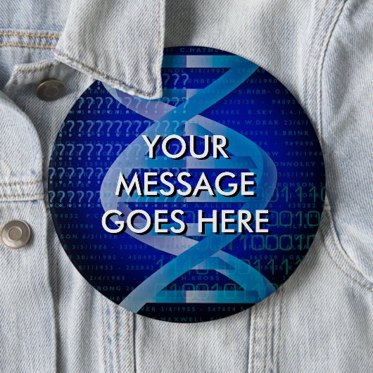 Personalisierte DNA-ID Blau Button (Beispiel)