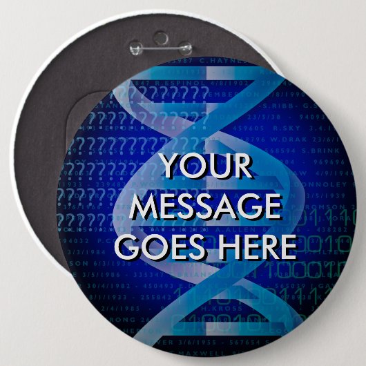 Personalisierte DNA-ID Blue Button (Vorne & Hinten)