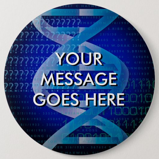 Personalisierte DNA-ID Blue Button (Vorderseite)