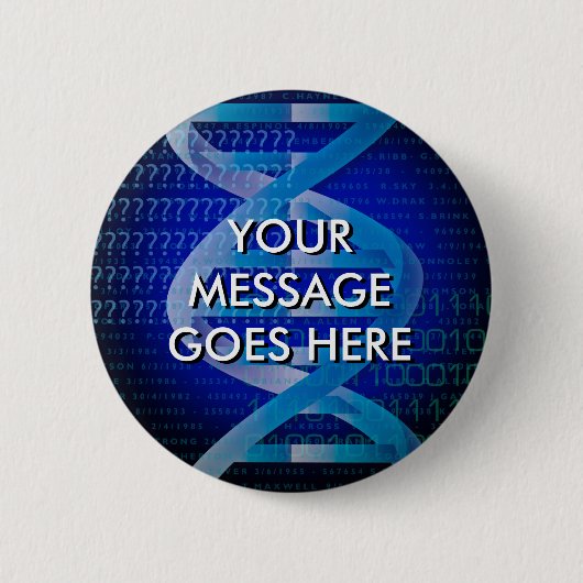 Personalisierte DNA-ID Blue Button (Vorderseite)