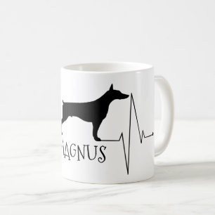 Personalisierte Doberman Liebe Mein Hund Herzschla Kaffeetasse