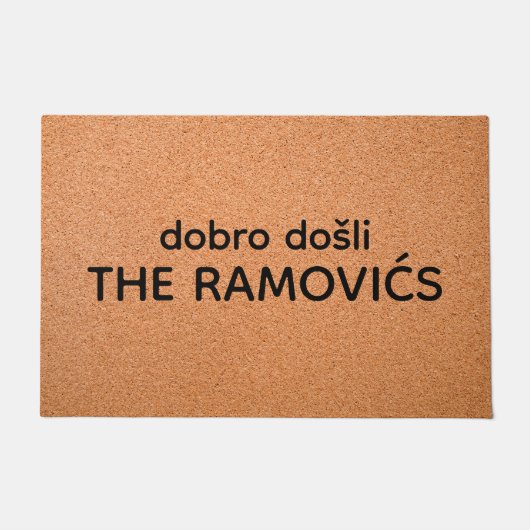 Personalisierte Dobro Došli Die Ramovićs Begrüßung Fußmatte (Vorderseite)