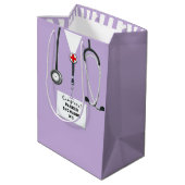 Personalisierte Doctor Medium Geschenktasche Mittlere Geschenktüte (Rückseite Schrägansicht)