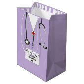 Personalisierte Doctor Medium Geschenktasche Mittlere Geschenktüte (Rückseite Schrägansicht)