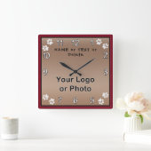 Personalisierte Dog Clock, Ihr TEXT, Ihr FOTO oder Quadratische Wanduhr (Zuhause)
