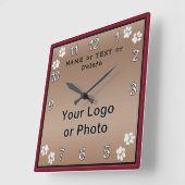 Personalisierte Dog Clock, Ihr TEXT, Ihr FOTO oder Quadratische Wanduhr (Winkel)
