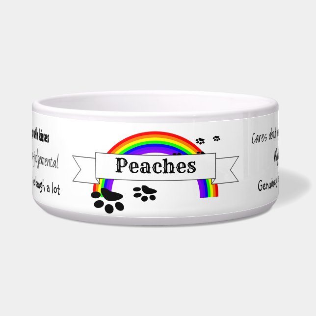 Personalisierte Dog Food Bowl - Regenbogen - HAMbW Napf (Vorderseite)