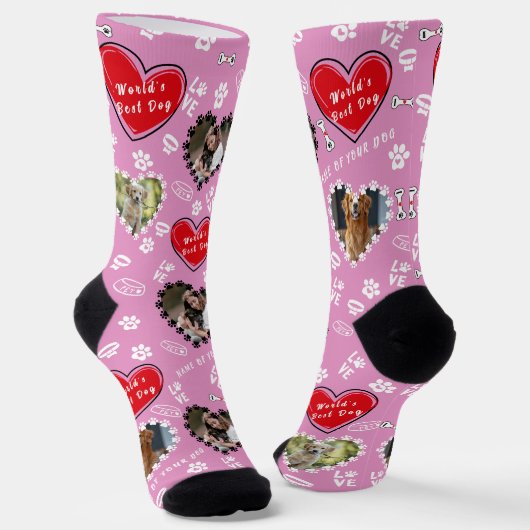 Personalisierte Dog Foto Socken | Benutzerdefinier (Gewinkelt)