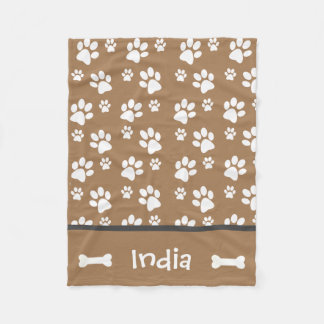 Personalisierte Dog Paw Print Blanke Hinzufügen Do Fleecedecke
