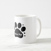 Personalisierte Dog Paw Print Custom Pet Name Gift Kaffeetasse (VorderseiteRechts)