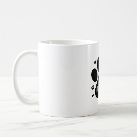 Personalisierte Dog Paw Print Custom Pet Name Gift Kaffeetasse (Links)