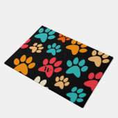 Personalisierte Dog Paw Print Monogram Dog Lover Fußmatte (Schrägansicht)