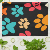 Personalisierte Dog Paw Print Monogram Dog Lover Geschirrtuch (Gefaltet)