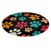 Personalisierte Dog Paw Print Monogram Dog Lover Schneidebrett (Ecke)