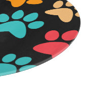 Personalisierte Dog Paw Print Monogram Dog Lover Schneidebrett (Ecke)