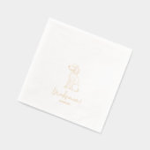 Personalisierte Dog Poodle Illustration Hochzeit G Servietten Mit Folie (Links)