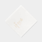 Personalisierte Dog Poodle Illustration Hochzeit G Servietten Mit Folie (Rechts)