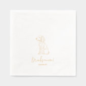 Personalisierte Dog Poodle Illustration Hochzeit G Servietten Mit Folie (Vorderseite)