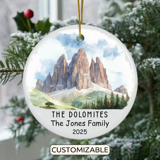 Personalisierte Dolomiten Ornament, Italien Keramik Ornament
