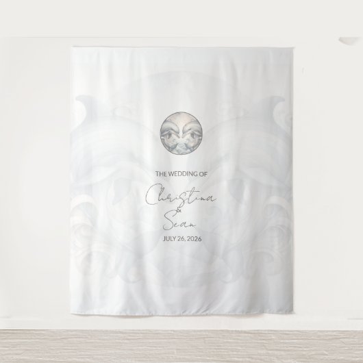 Personalisierte Dolphin-Hochzeit Wandteppich (Vorderseite)