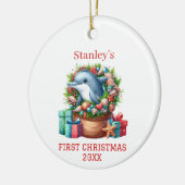 Personalisierte Dolphin Keramik Ornament (Links)