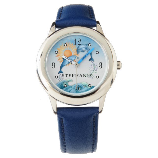 Personalisierte Dolphin Watch Armbanduhr (Vorderseite)