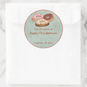 Personalisierte Donut-Rezeptorkleber Runder Aufkleber (Tasche)