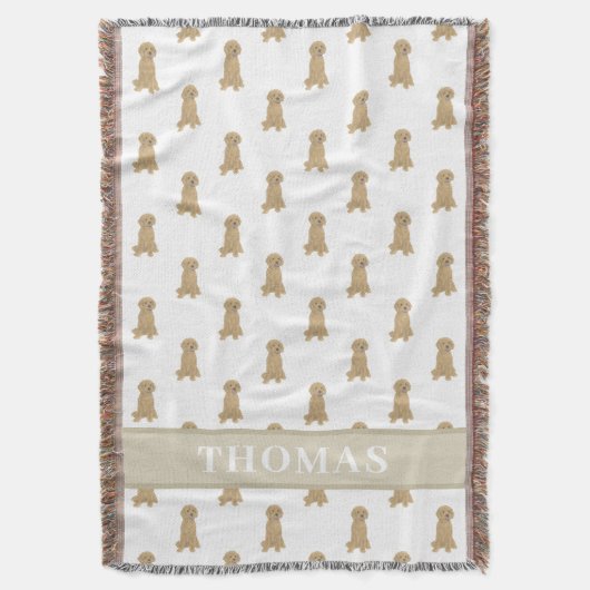 Personalisierte Doodle (Red Apricot Golden) Decke (Vorderseite Vertikal)