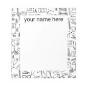 Personalisierte Doodle-Zeichnungen Notepad Notizblock (Vorderseite)