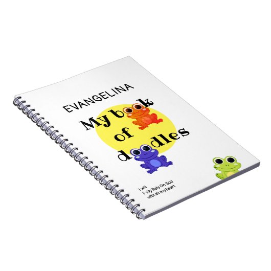 Personalisierte Doodles, farbenfrohe Frösche Notizblock (Rechte Seite)