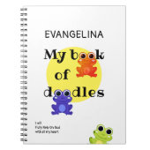 Personalisierte Doodles, farbenfrohe Frösche Notizblock (Vorderseite)